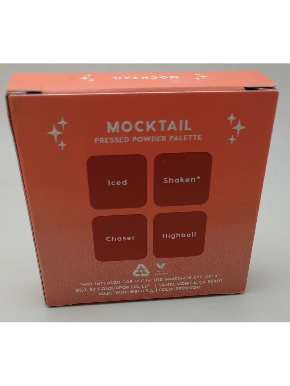 COLOURPOP Pressed POWDER Palette In MOCKTAIL 4 SHADES NIB 5.9g 0.21oz NEW